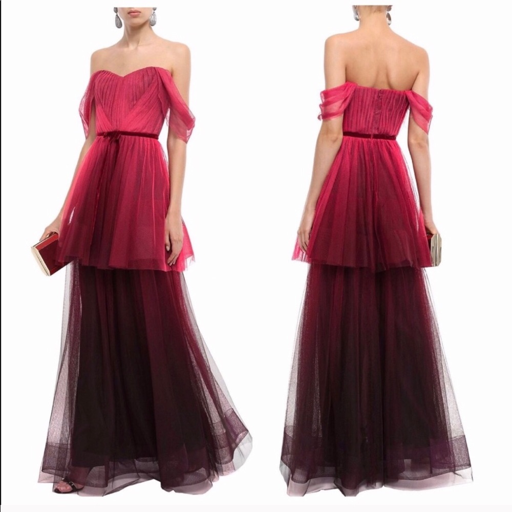 🔥🔥🔥 Marchesa Notte Ombré Gown Size 4US
